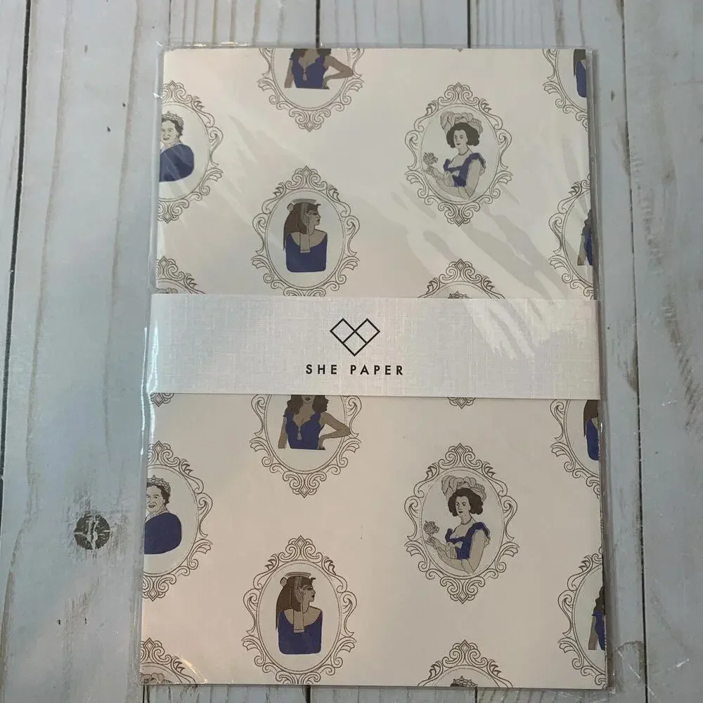 She Paper Luxury Gift Wrap Yas Queen Royal Portraits 2‎ Sheets 19.5x27 Brooklyn
